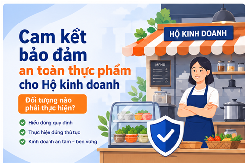 CAM KẾT AN TOÀN THỰC PHẨM VÀ GIẤY CHỨNG NHẬN CƠ SỞ ĐỦ ĐIỀU KIỆN AN TOÀN THỰC PHẨM: HỘ KINH DOANH CẦN THỰC HIỆN THỦ TỤC NÀO?