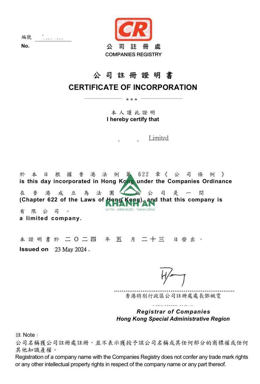 Dịch vụ mua công ty Hồng Kông