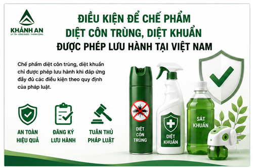 ĐIỀU KIỆN ĐỂ CHẾ PHẨM DIỆT CÔN TRÙNG, DIỆT KHUẨN ĐƯỢC PHÉP LƯU HÀNH TÀI VIỆT NAM