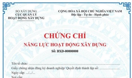 Hồ sơ, thủ tục đề nghị cấp chứng chỉ năng lực xây dựng của tổ chức.