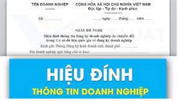 HIỆU ĐÍNH THÔNG TIN TRÊN GIẤY CHỨNG NHẬN ĐĂNG KÝ DOANH NGHIỆP