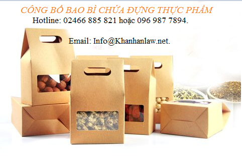 Thủ tục công bố bao bì chứa đựng thực phẩm