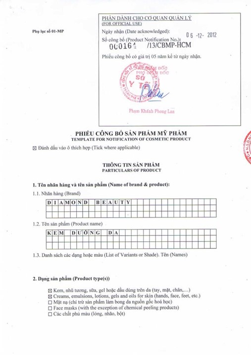 Thủ tục công bố mỹ phẩm nhập khẩu mới nhất 
