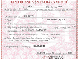Thủ tục xin cấp giấy phép đăng ký kinh doanh vận tải bằng xe ô tô